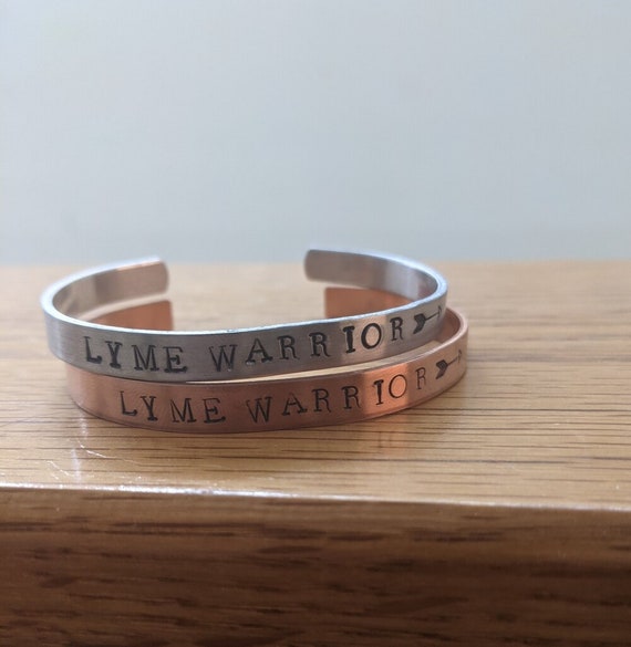 Handmade Imprint Lyme Warrior Cuff Bracelet Etsy