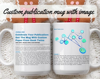 Taza de publicación con imagen, Cita personalizada, Regalo de estudiante de doctorado, Graduación de tesis, Taza de profesor científico, Artículo de revista científica Europa Reino Unido