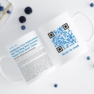 Tazza regalo per studente di dottorato con pubblicazione personalizzata tazza da caffè con codice QR regalo di laurea per studente di scienze della scuola di specializzazione Articolo di giornale
