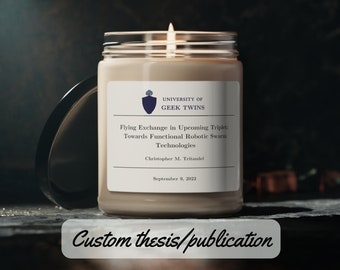 Publication Aroma Candle - Perfect Thesis Graduation Gift for Master's, Doctorate, and PhD. Celebrate College Graduation with Nice Scents