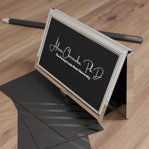 Individueller Visitenkartenhalter | stilvolles Geschenk für Chef, Professor, Absolvent, Doktor, Arzt, Anwalt | benutzerdefinierter Name, Titel | für Ihn, Ihre Männer
