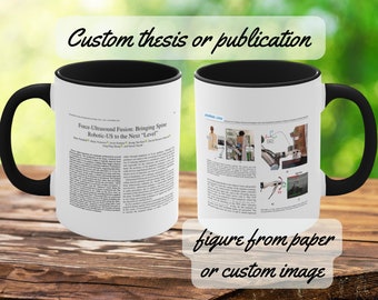 Publication mug with image, custom Phd mug, phd student gift, scientist professor academic mug, Scientific Journal Article paper