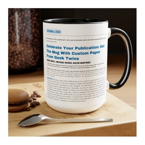 Publication Mug, Custom Quote, Phd Student Gift, phd graduation gift, scientist professor academic mug, Scientific Journal paper text