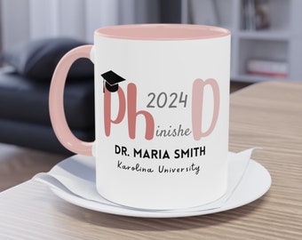 Doktorsexamensgåva för doktorsnamn kaffemugg Anpassad doktorsstudent examensmugg Gåva till blivande doktor Doktorsexamensgåva Finished