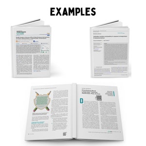 May include: Three examples of magazine pages with different layouts and content. The first page features a scientific article about double quantum coherence. The second page features a research article about latitudinal variation and plasticity in response to temperature in Colombia. The third page features a teaching article about prioritizing Black language and teacher reflection plus action.