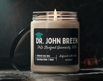 Doctor graduation aroma eco travel candle | medical doctor, doctorate gift, graduation doctorate gift, University est. 2023, PhD student