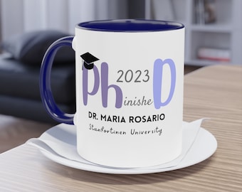 Kaffemugg med namn på en doktor i present, personlig doktorsexamensmugg, present till blivande läkare, doktorsexamenspresent, fri frakt