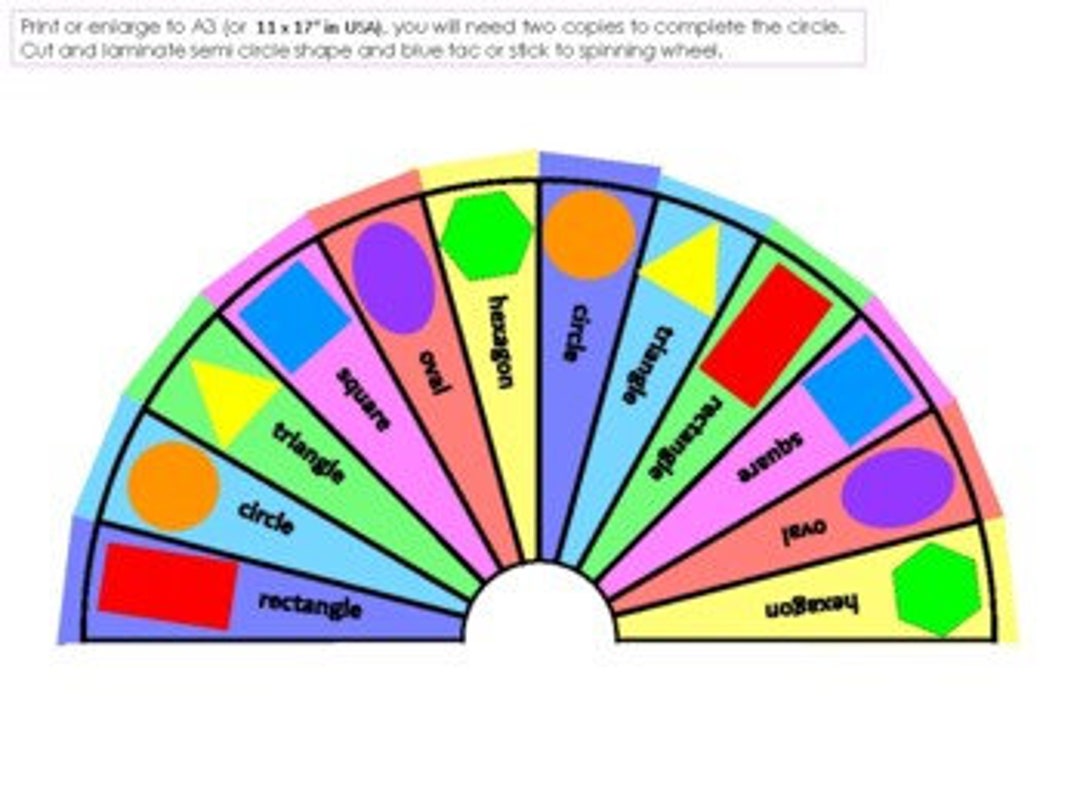 Shape Bingo Ikea Spinning Wheel Etsy