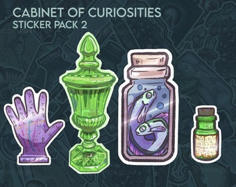 Stickerset Kabinett der Kuriositäten-Pack 2 | Set de 5 Autolacke Glanzschrank de Curiosité