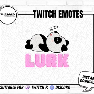 Twitch & Discord Emote // Lindo Panda Acechando / Texto de burbuja