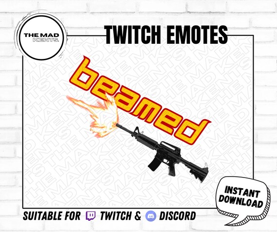 Beamed Twitch Emote Youtube Emote Discord Emote Streamer Emote FPS Emote Funny Emote Ez Gg Laser beam d Etsy UK