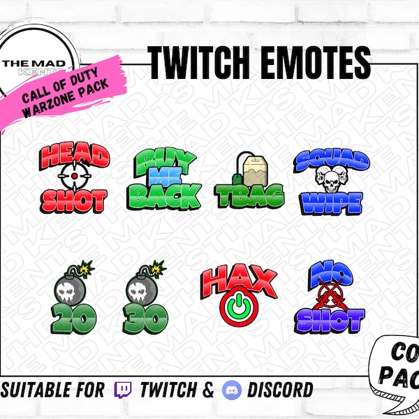 Warzone twitch emotes Etsy México