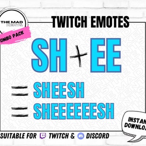 Blue SHEESH Combo Emotes for Twitch and Discord