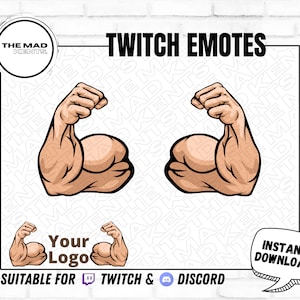 Flex Biceps Left & Right / Twitch and Discord Emote / Muscle
