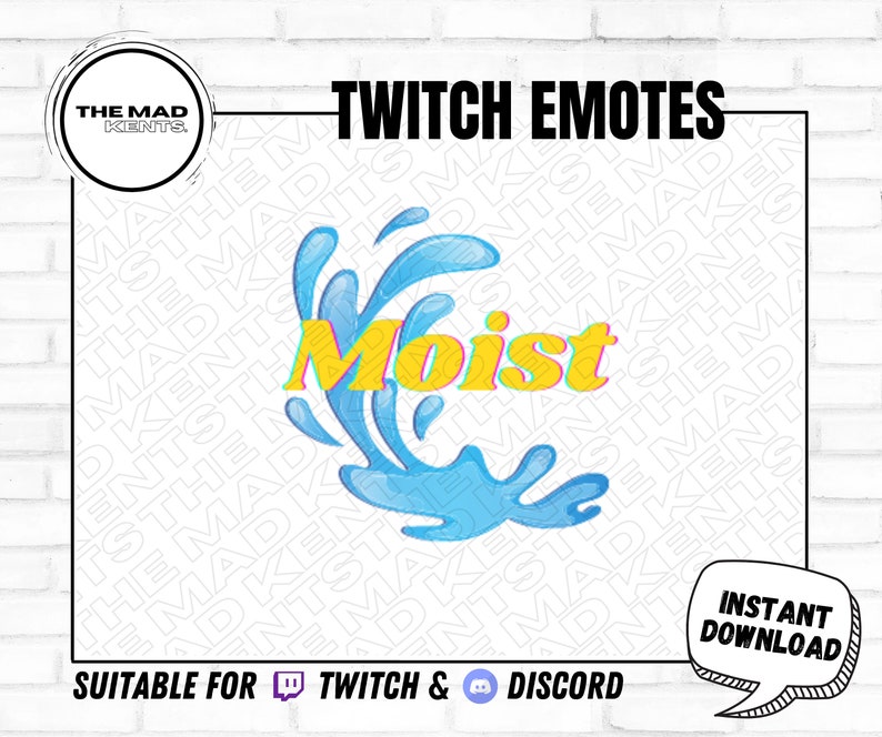 Twitch And Discord Emote Moist Funny Humorous Graphic Etsy