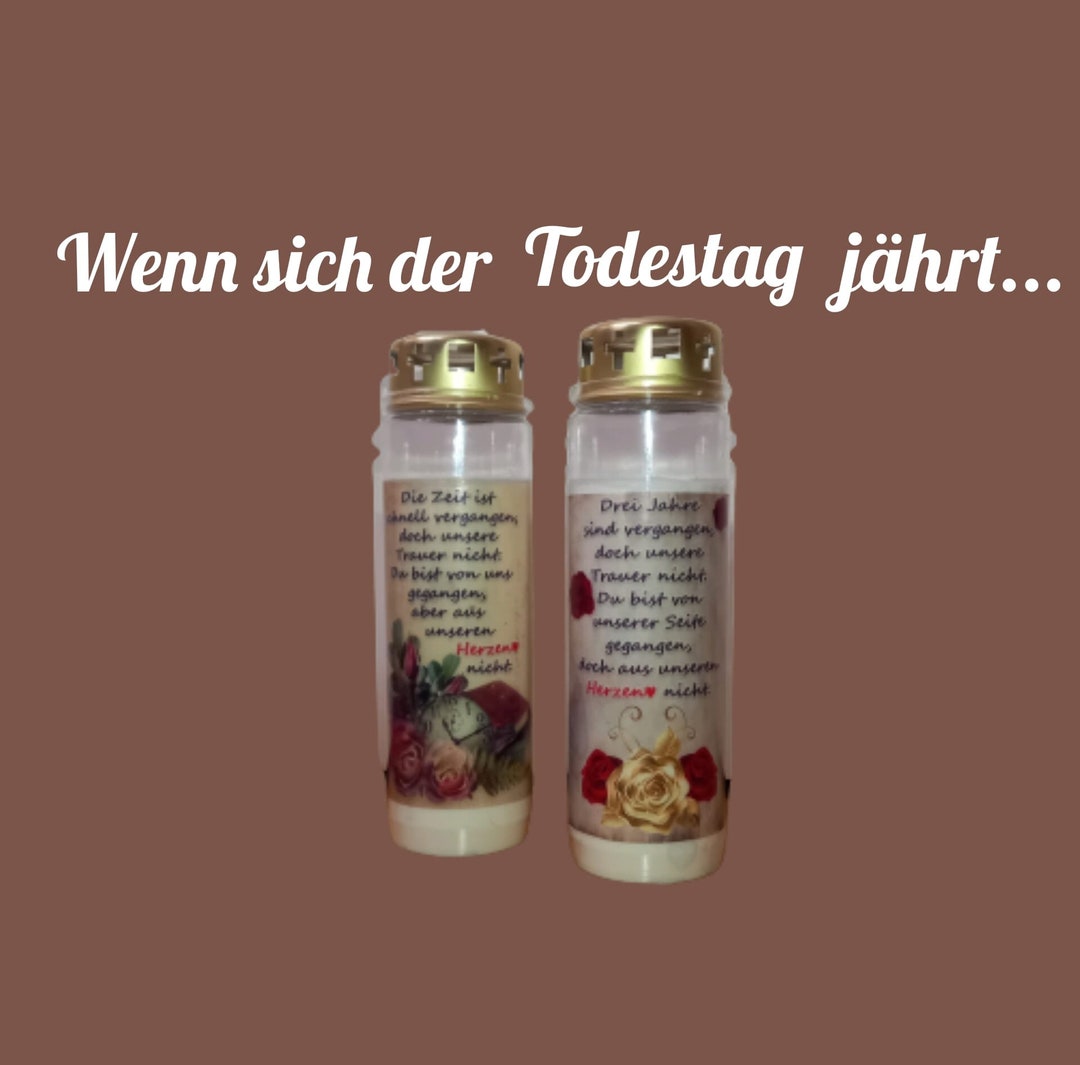 Grabkerze Grablicht Todestag Jahrestag Etsy.de