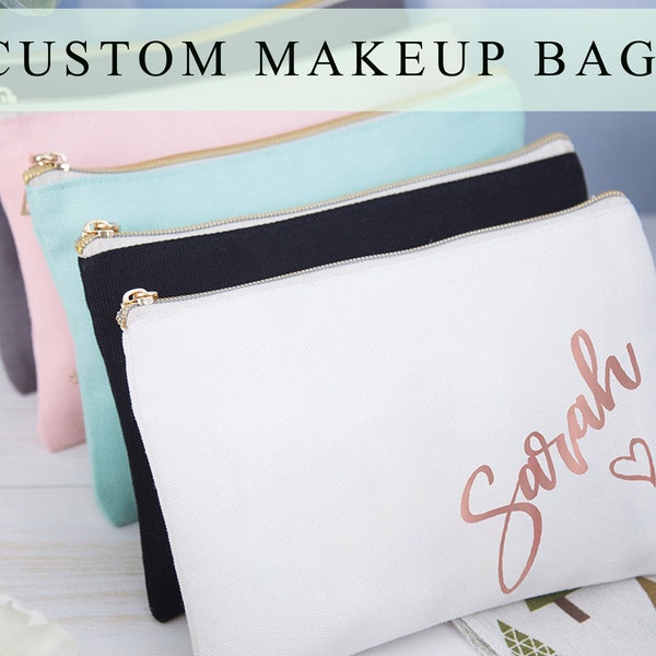 Personalized Gifts For Mom Bridesmaid Make Up Bag Personalized Makeup Bag For Her Custom Cosmetic Bags With Name Birthday Gift For Her