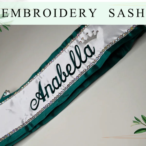 Custom Lace Sash Personalized Sash Customize Sash Embroidery Border Lace Sash Bridal Sash Bridesmaid Sash Wedding Lace Sash Embroidered Sash