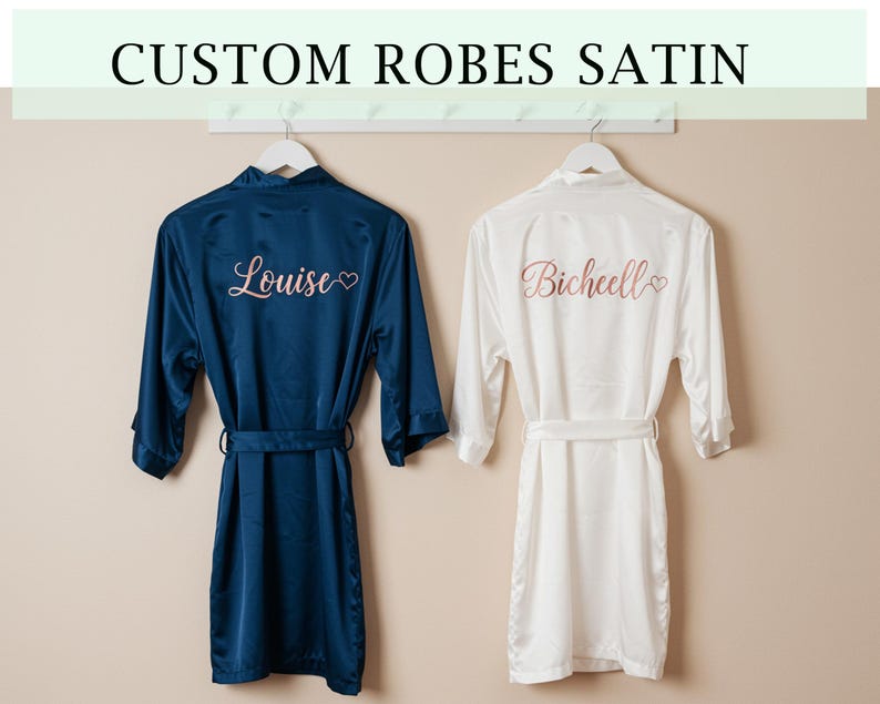 Customizable Robe Personalized Robes Custom Bridal Robe Satin Robe Customized Robes ...