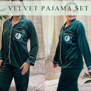 Green velvet pajamas new arrivals
