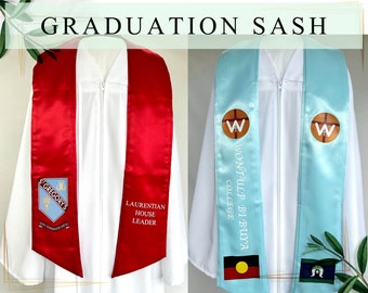 Faja de estola universitaria personalizada - Estola de graduación de su logotipo - Faja de graduación personalizada - Faja de texto personalizada - Faja personalizada - Estola de graduación