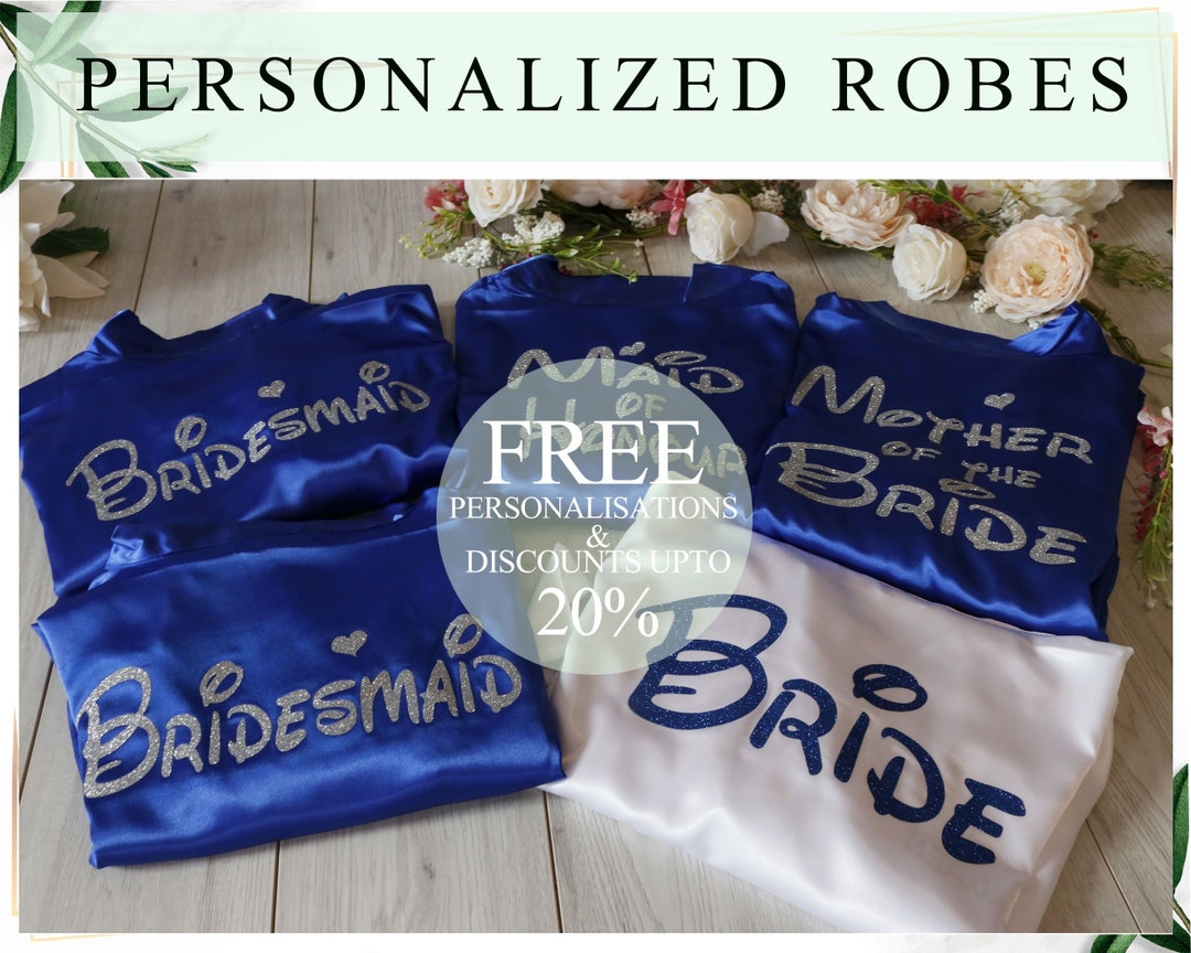 Set of Satin Bridesmaid Robes Personalized Robes Customized Robes