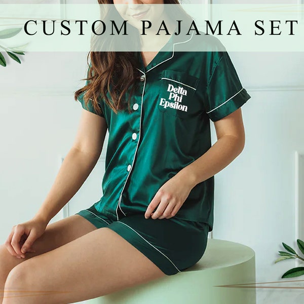 Bridesmaid Pajamas | Wedding Pajamas Proposal Gift | Set of Bridal Party PJs | Green Pajamas | Flower Girl Pajamas Set | Getting Ready Pjs