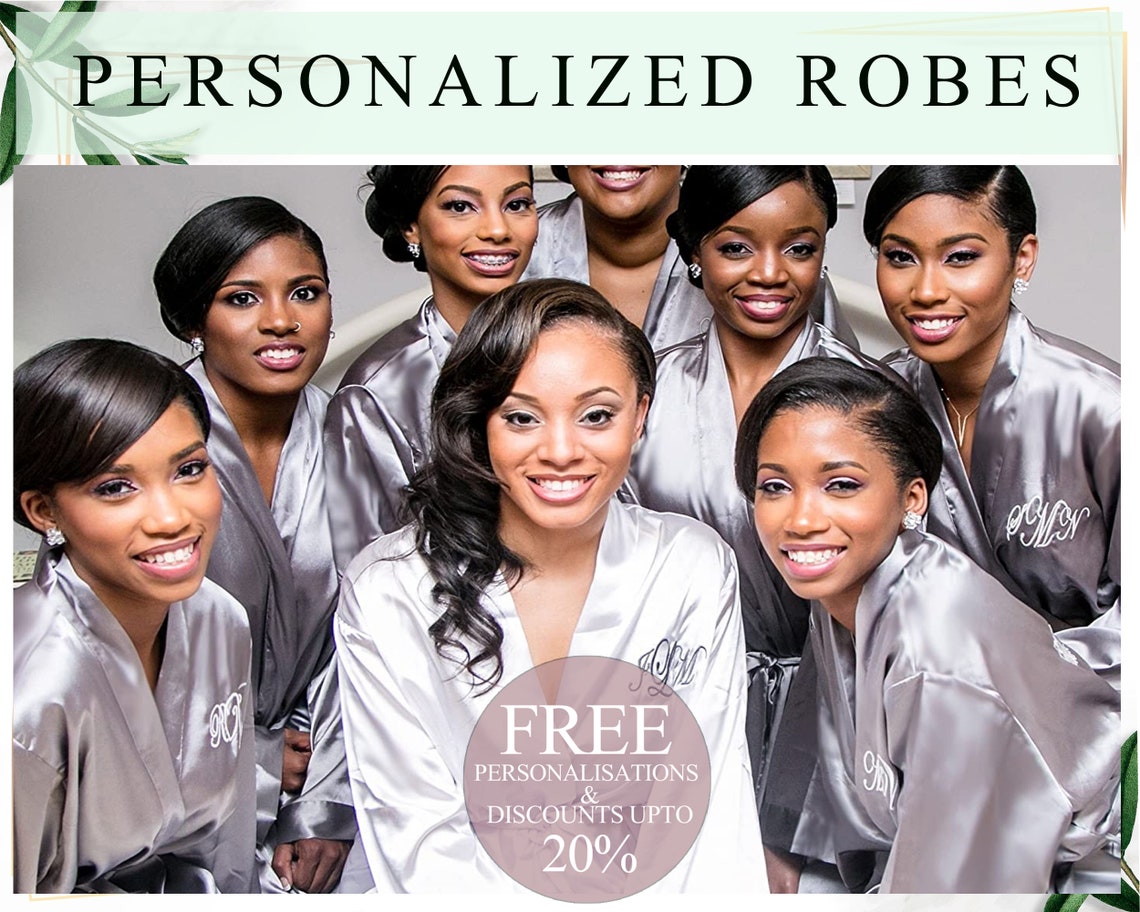 Personalized Robes Set of Satin Robe Custom Robes Customized - Etsy