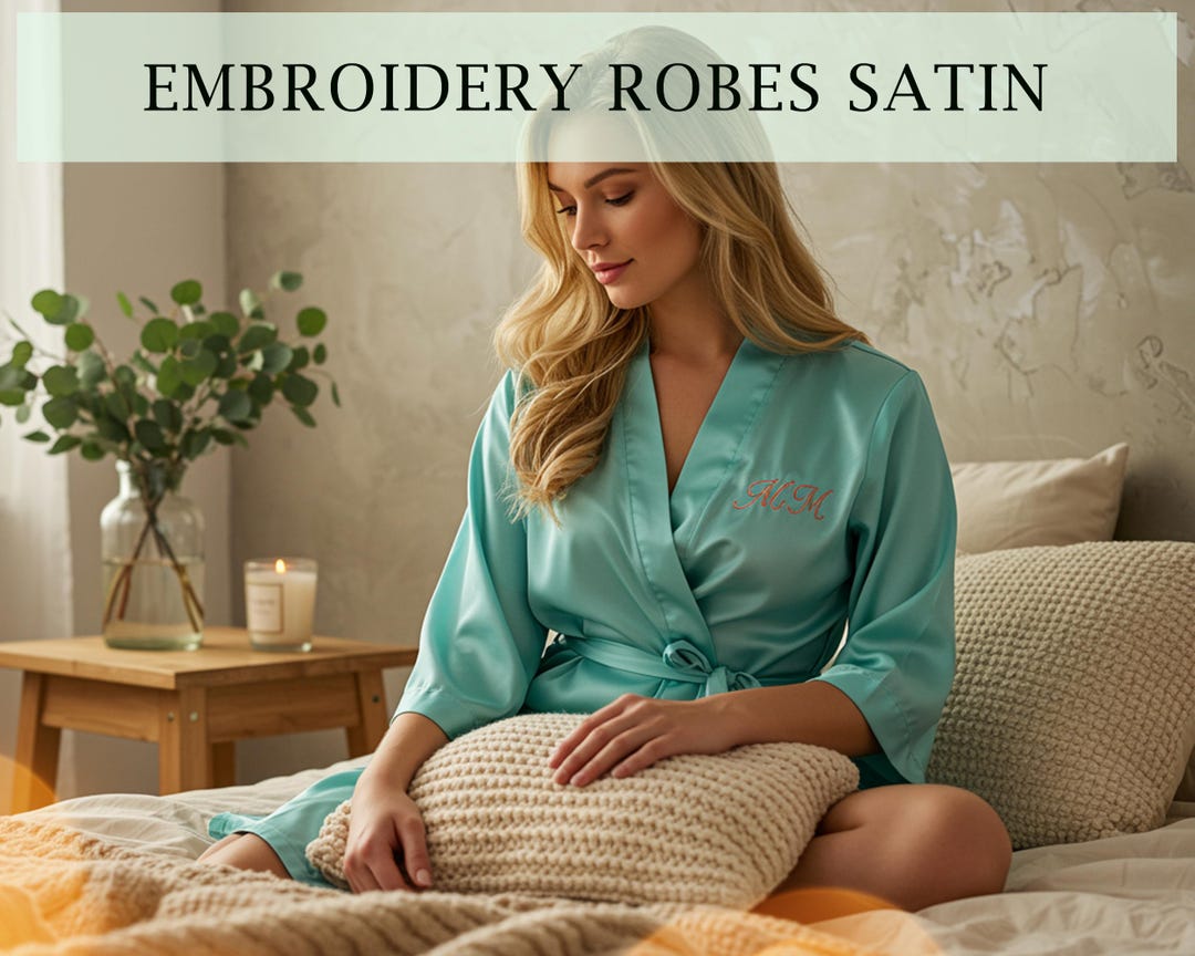 Customized Robe Customized Embroidery Robes Personalized Embroidered Robes Custom Satin ...