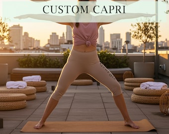 Personalized Capri Gym Capri 3/4 Capri Pants Workout Capri Yoga Capri Custom Print Capri Custom Gift For Her Capri leggings Exercise Capri