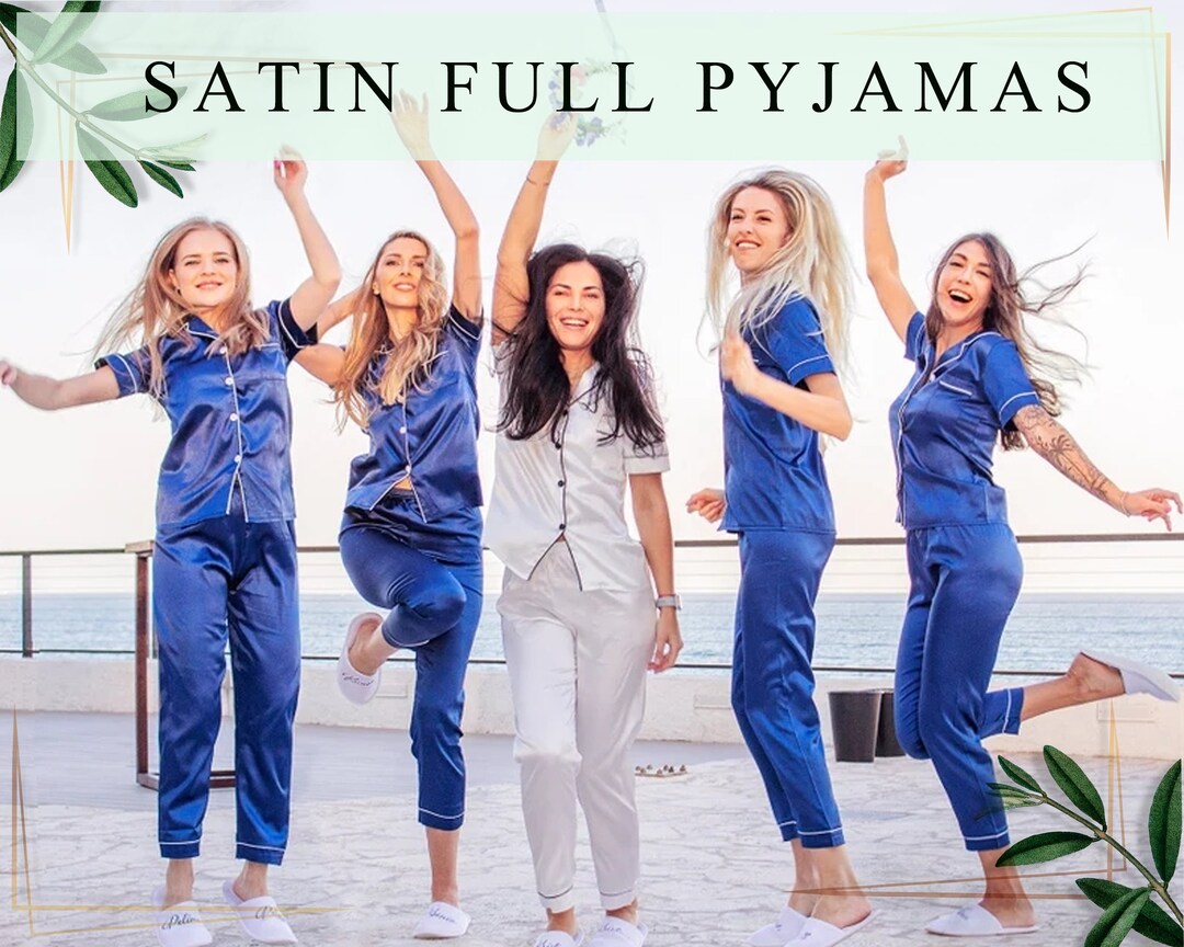 Personalized Satin Pajamas Customize Pajama Set Bridesmaid Etsy Australia