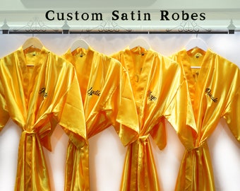 Set di vestaglie in raso, vestaglie personalizzate, vestaglie personalizzate, vestaglie per proposte di damigella d&#39;onore, vestaglie da sposa personalizzate, vestaglie kimono, vestaglie per compleanni
