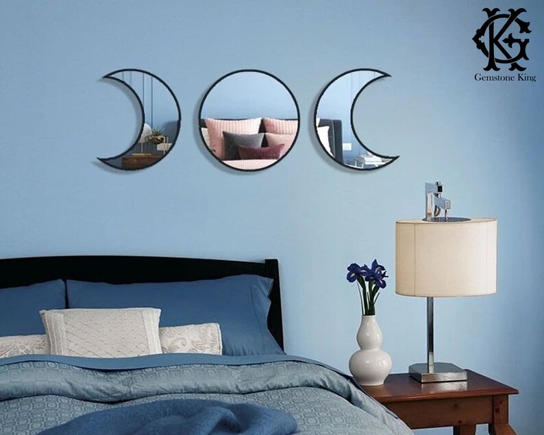 Moon Phase Mirror Set Home Decor Bestseller Moon Mirrors Etsy