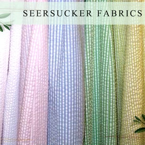 Seersucker Fabric By The Yard Half Yard Many Colors Designer Seersucker Striped Cotton Blend Seersucker image 4