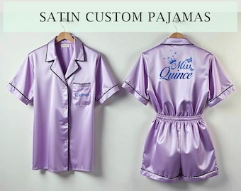 Quinceañera PJ Set Mis Quince Años Short Sleeve Pjs Birthday Princess Pajamas Mis Quince Años Mom Birthday Party Pajamas Gift for Girls