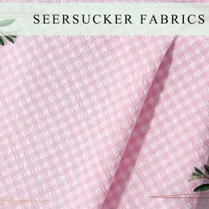 Seersucker Fabric By The Yard Half Yard Many Colors Designer Seersucker Striped Cotton Blend Seersucker image 3