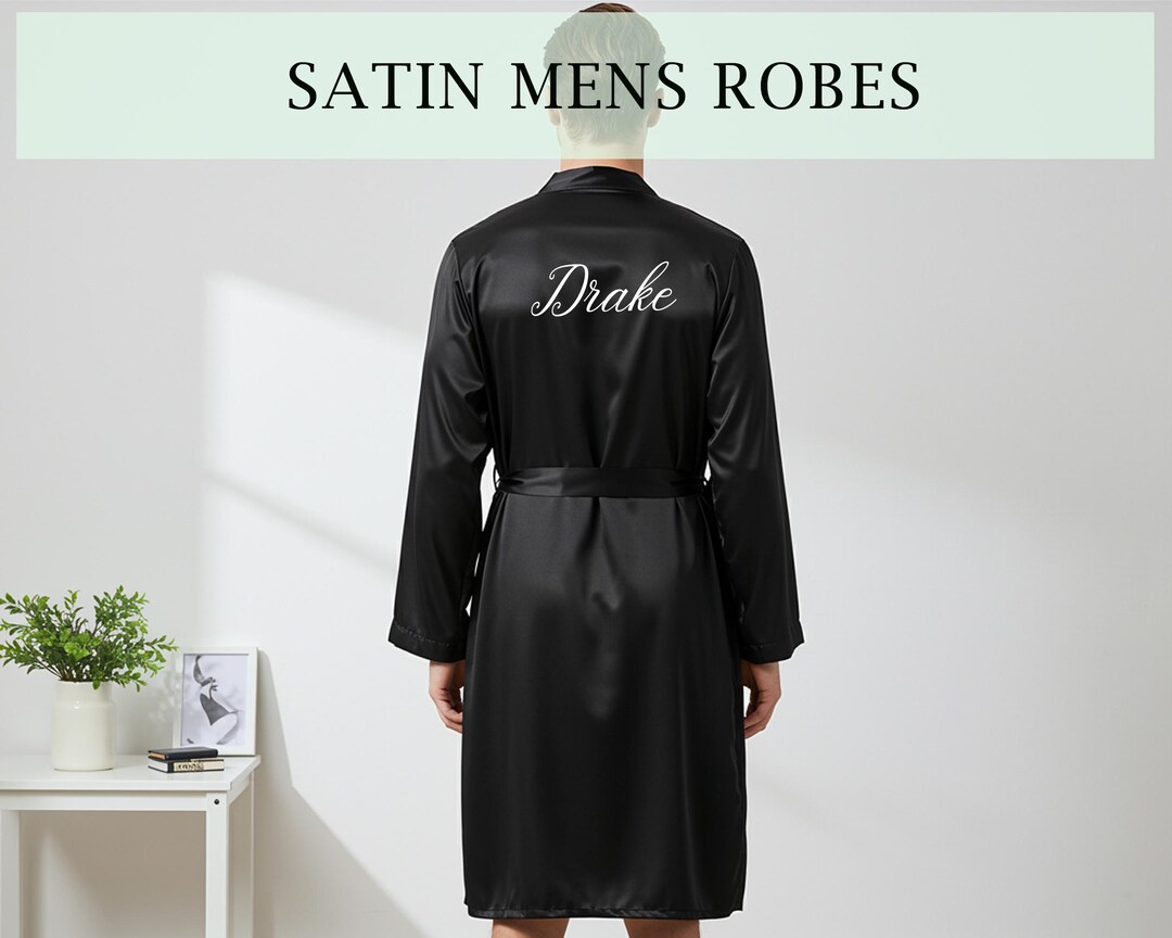 Groomsmen Personalized Robe | Personalized Satin Mens Robes | Custom ...