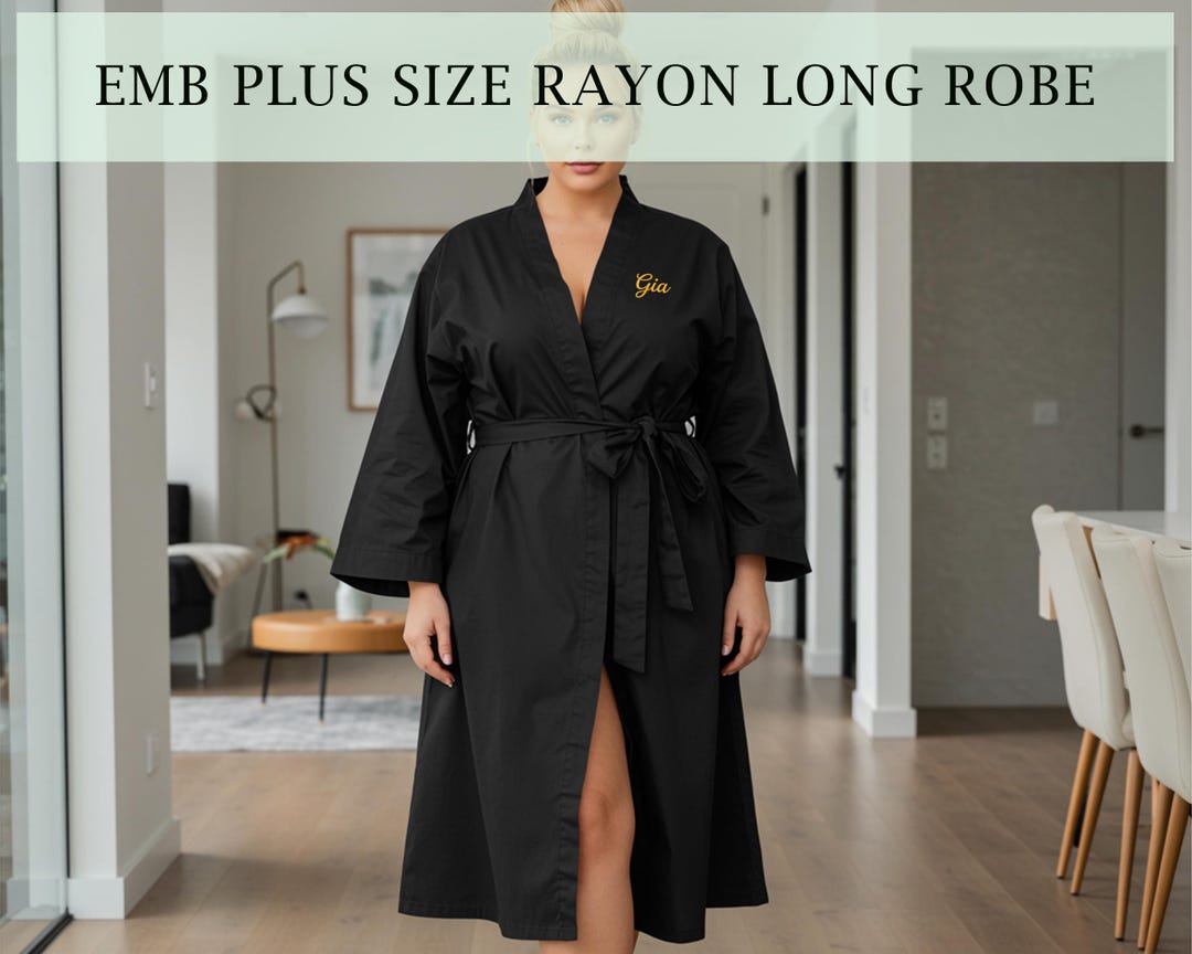 Embroidered Rayon Long Robe Custom Bride Bridal Gift Bridesmaid Robe ...