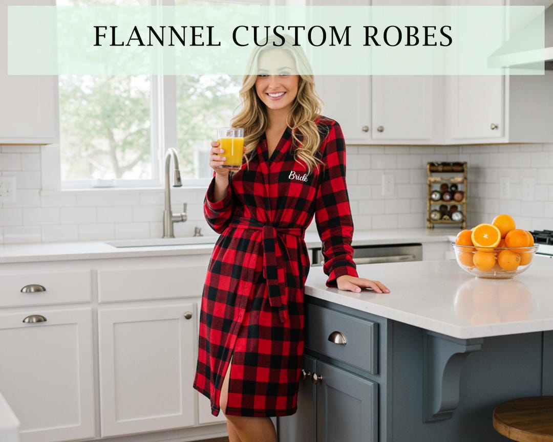 Matching Flannel Robes Custom Plaid Robes for Couples Cozy His & Hers ...