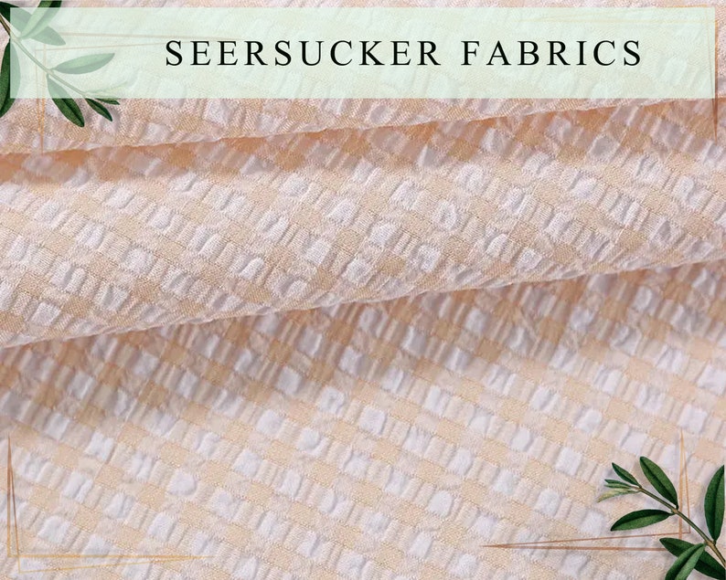 Seersucker Fabric By The Yard Half Yard Many Colors Designer Seersucker Striped Cotton Blend Seersucker image 2