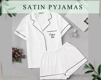 Custom PJ Matching Christmas Pajamas Shirt Short Pant Set for Family Party and Holiday Stay Silk Pajama Set Matching Pj Set Satin Pajamas
