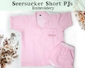 Cotton Seersucker Pajama Set Personalized Seersucker Short Pajama Bridal Embroidery Seersucker Pajama Set Bridesmaid Gift Custom Pajama Sets product logo