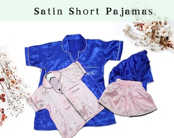 Flower Girl Pajamas Set | Custom Bridesmaid Pajamas | Wedding Pajamas Proposal Gift | Set of Bridal Party PJs | Green Pajamas | Getting Ready