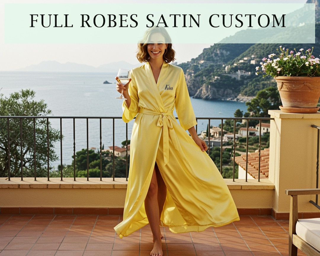 Personalized Long Robe | Bridal Party Long Robes | Custom Satin Robes ...