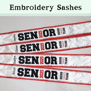 Faja bordada Senior 2025 | Banda personalizada para personas mayores | Faja para mayores | Banda de Graduado 2025 | Accesorio de graduación | Regalo de graduación| Regalos para personas mayores