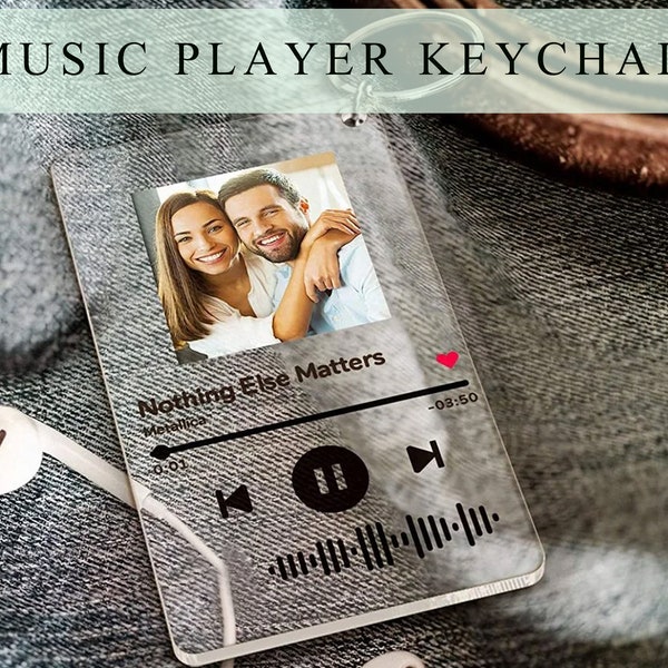 Personalized Song Plaque Keychain Personalized Photo Keychain Custom Song Plaque Keychain Custom Photo Keychain For Lovers Anniversary Gift