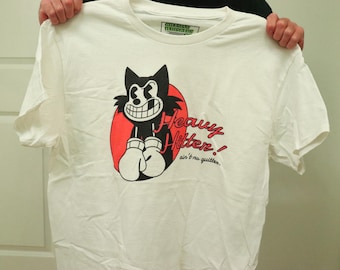 Vintage Boxing Cat T-Shirt, Retro Graphic Tee, Streetwear Unisex Shirt, Funny Cartoon Boxer Tee, Athletic 1930s Comic Style