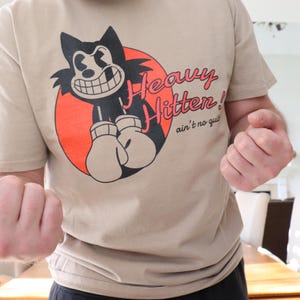 Vintage Boxing Cat T-Shirt, Retro Cartoon Fighter Tee, Heavy Hitter Graphic Shirt, Vintage Shirts, Boxing Fan Gift, Retro Streetwear Top