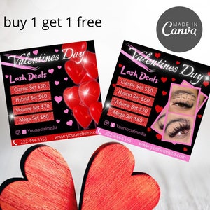 2x Flyers, Template, Valentine’s Day Flyer, Valentines Day Template, Sales Flyer, Lash Deals, Lash Sale, Vday Flyer, Hair Flyer, Nail Flyer