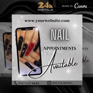 Nail Appointment Flyer, DIY Nail Flyer Template, Nail Training Flyer, Nail Class Flyer, Booking Flyer, Pre-made Business Flyer Template